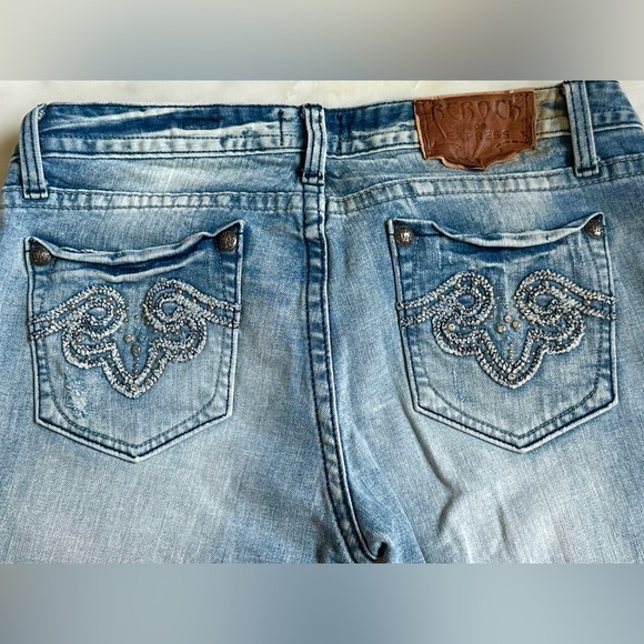 Bedrock for Express Light Blue Flare Jeans EUC - Picture 5 of 12